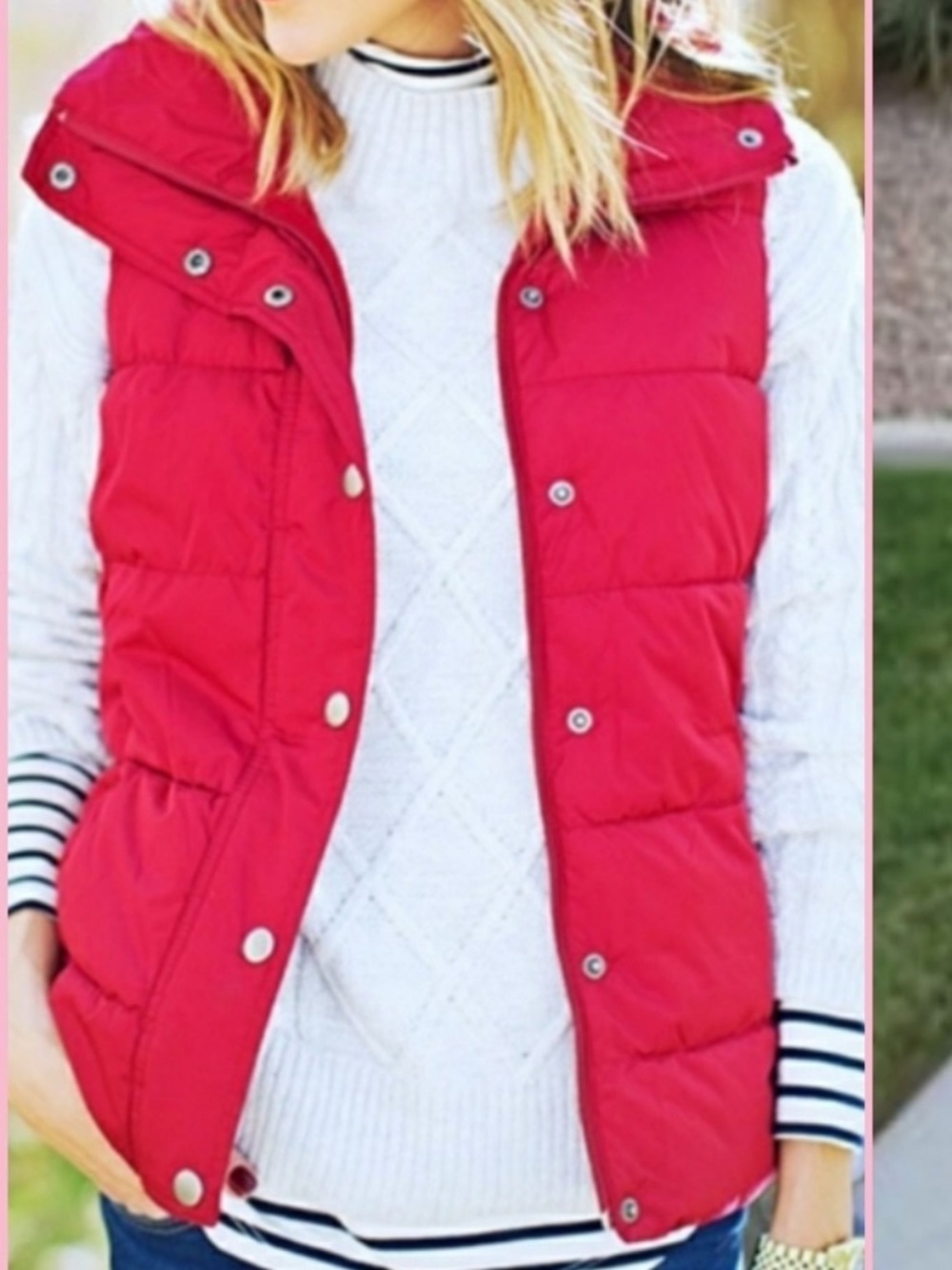 Style & Co. Red Quilted Puffer Vest